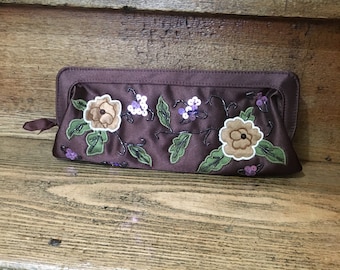 Purple Embroidered Clutch.  Evening Bag.  Formal Bag.  Purse