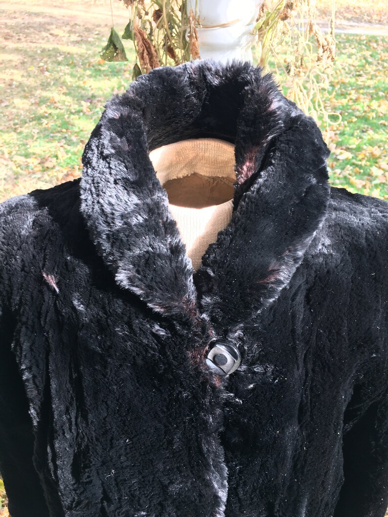 black fur evening jacket