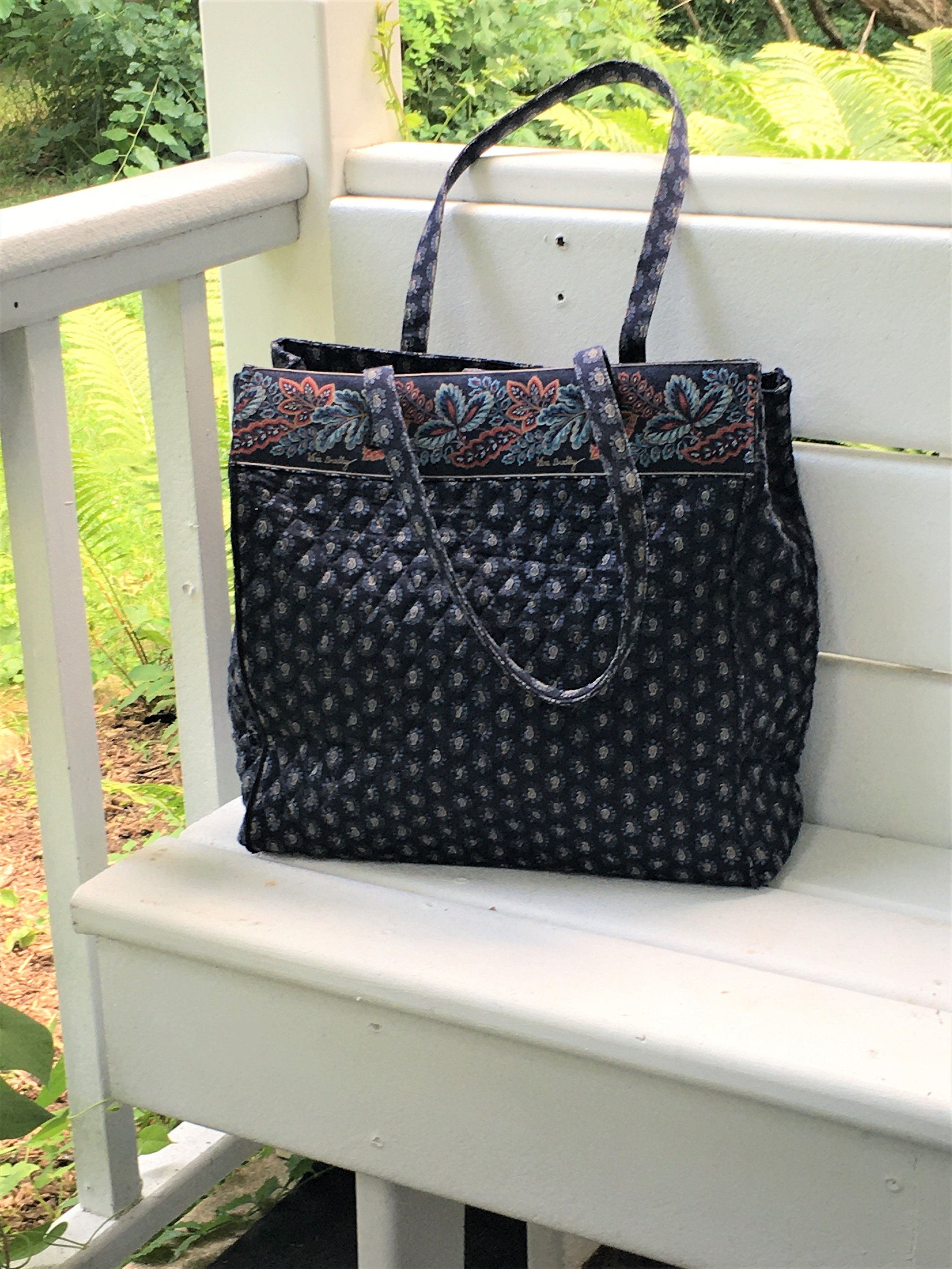 Retired Vera Bradley Bag. Navy Blue Print Vera Bradley Tote. Etsy