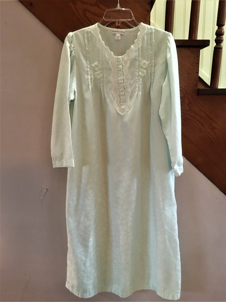 Miss Elaine Green Lightweight Nightgown. Long Sleeved Etsy