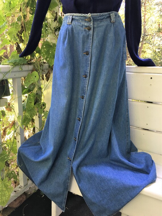 Denim Republic Blue Jean Skirt. Long 