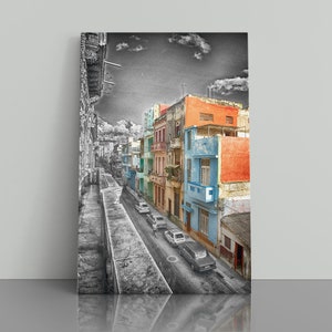 Cuba street, City of Havana, Color and black and white photography, Cuba street scene, Havana streets, Fine art photography, Apartment view
