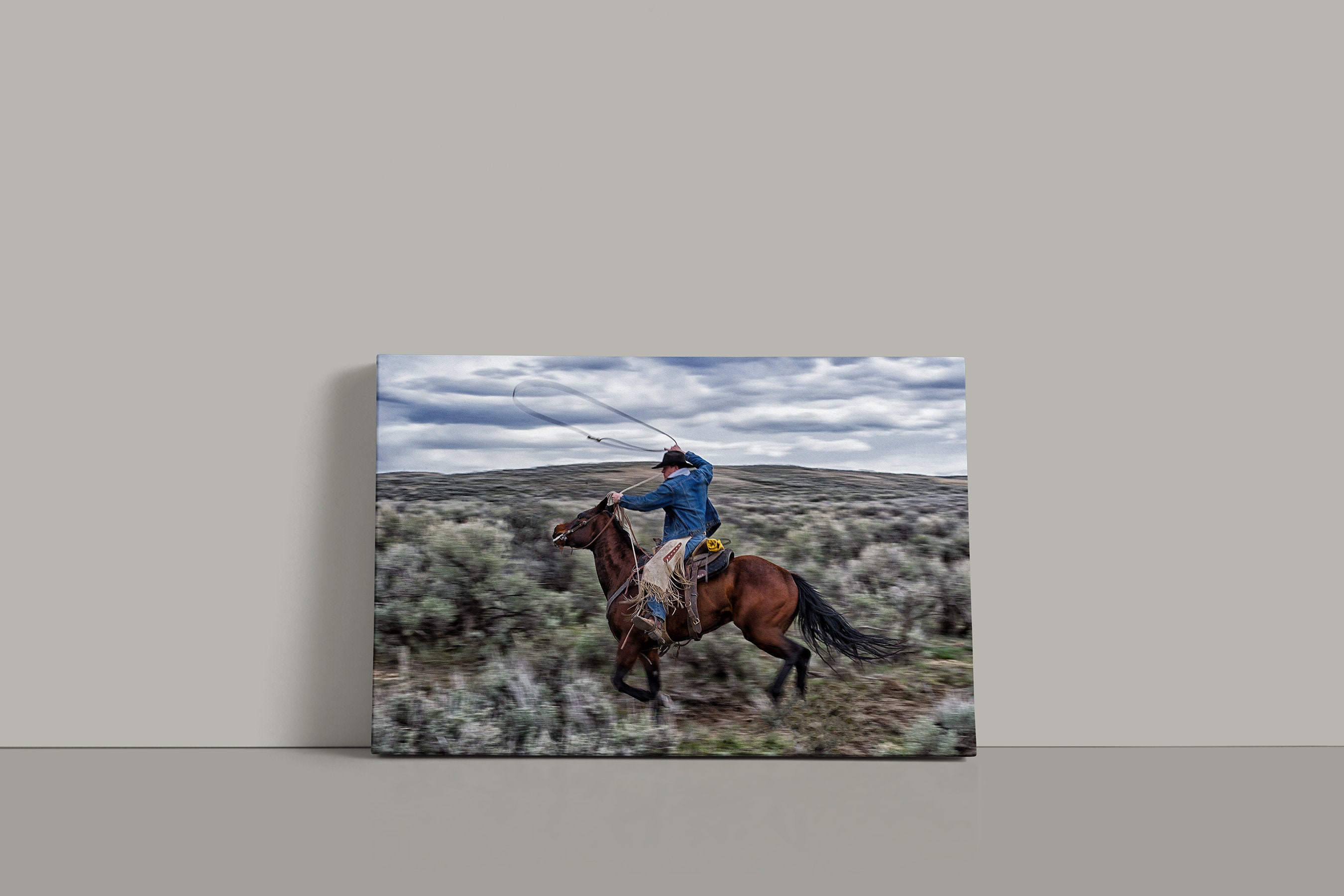 Dave Bolin Roping Cowboy, David Bolin, Cowboy Art, Western Art, Hanging Valley ...
