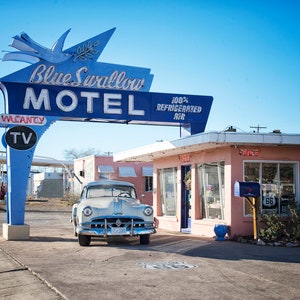 Americana, Route 66, Tucumcari NM, Blue Swallow  Motel, , Vintage Route 66, The mother road Fine art photography, David Bolin Hanging Valley