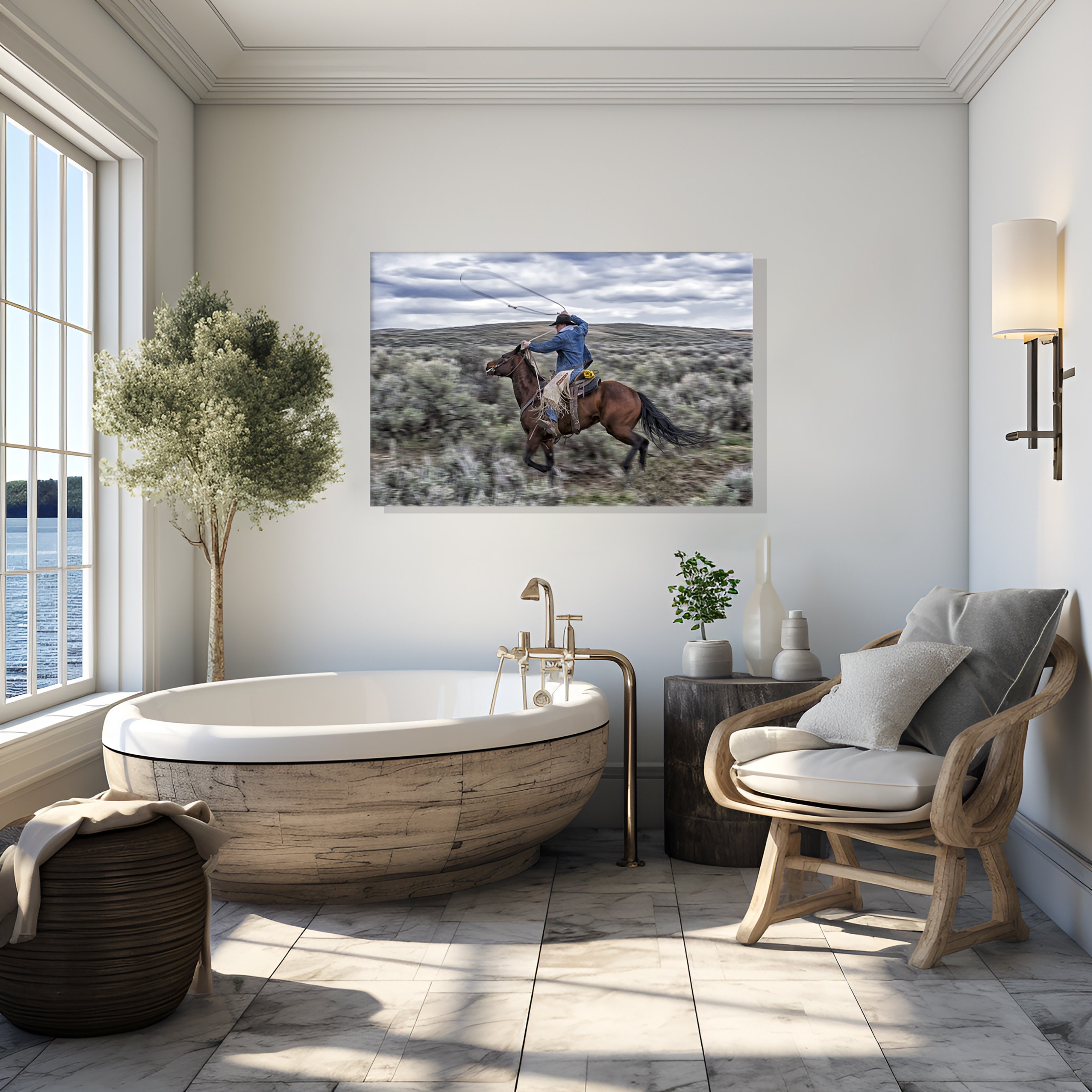 Dave Bolin Roping Cowboy, David Bolin, Cowboy Art, Western Art, Hanging Valley ...