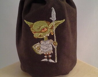 Geoff the Goblin Embroidered Drawstring Bag