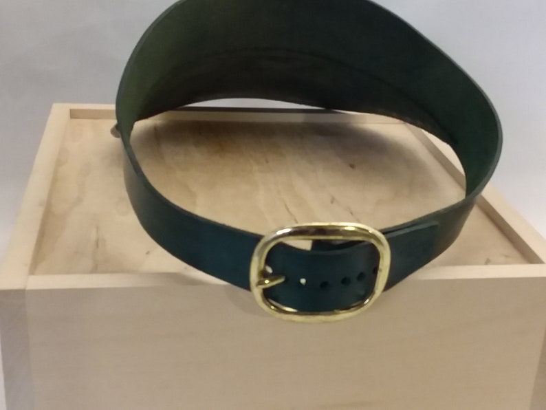Full Grain Leather Visor Green