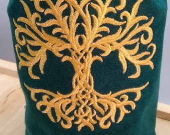 Tree of Life Embroidered Drawstring Bag
