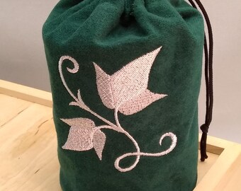Ivy Embroidered Dice Bag or Costume Accessory