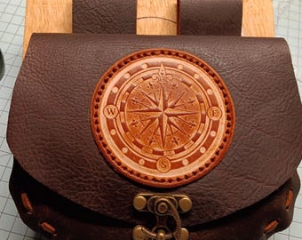 Leather Festival Belt Bag with Round Patch