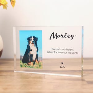 Dog Pet Memorial Gift Plaque, Pet Memorial Keepsake, Pet Bereavement Gift, Dog Cat Loss Sympathy Gift, Acrylic Photo Block