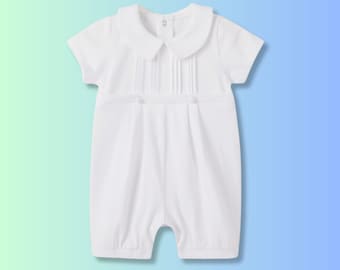 Baptism Baby Romper Bodysuits, Christening  Boys  Soft Cotton One-Piece Outfit for Infant