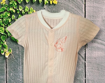 Baby Romper-Organic Cotton  Romper - Boy or Girls Bodysuit, Natural dyed Romper