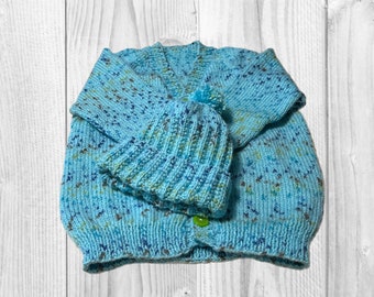 Hand Knitted Baby/Toddler Sweater set, Baby girl cardigan, Knitted  Boy Sweater, Spring Sweater, Gift for Grandbaby, Size 12 mos