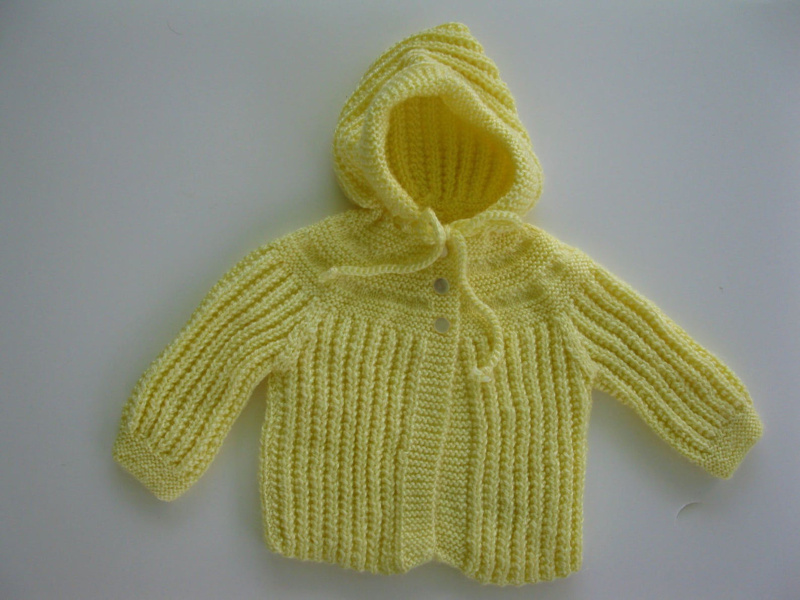 Hand Knitted Yellow Baby Hooded Sweater Newborn to 3 mos. | Etsy