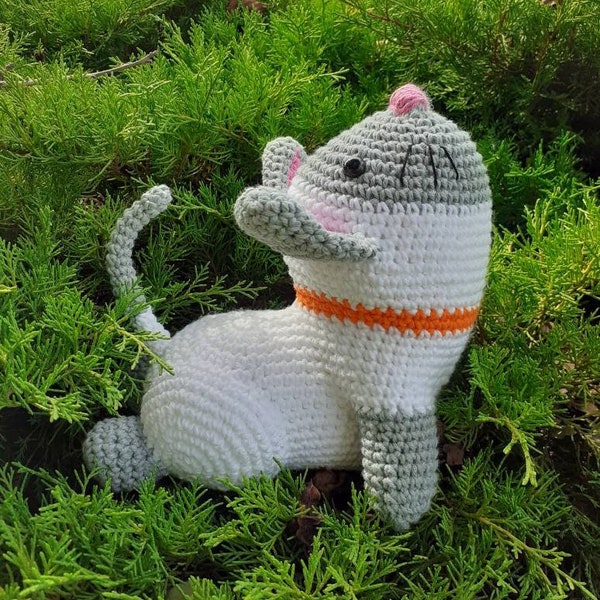 Grand support de support de livre de chat de yoga support amigurumi fait main au crochet