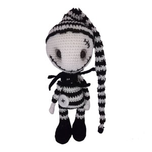 Boneco Jack Gótico, amigurumi artesanal de crochê