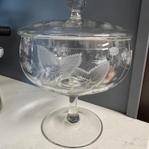 Vintage Lidded Glass Candy Dish