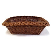 10x14 Wicker Basket, French Gathering Dry Goods, Rattan Woven, Organization Storage Pantry