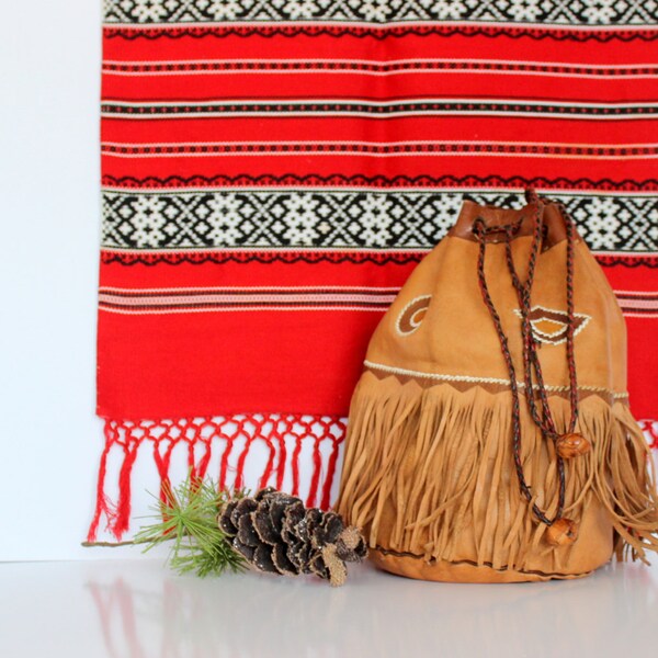 VENTE biche Fine peau de cartable, cabine Decor, usure indienne, non doublée