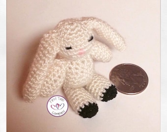 Teeny Tiny Bunny Rabbit amigurumi stuffie toy crochet pattern, mini crochet animal, mini bunny rabbit, crochet pattern, mini amigurumi