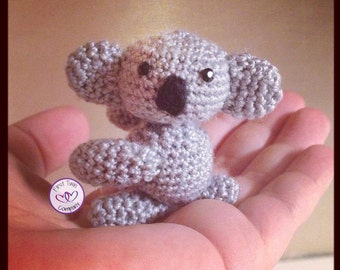 Kai the Koala amigurumi stuffie toy crochet pattern, mini crochet animal, mini koala, crochet pattern, mini amigurumi, koala