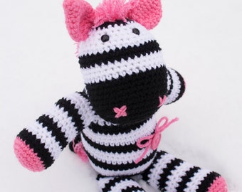 Zephie the Zebra amigurumi stuffie toy crochet pattern, zebra animal, zebra toy, crochet pattern, amigurumi, zebra