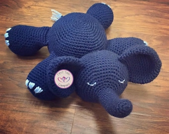Sleepy Elephant Amigurumi Crochet Pattern, Stuffed Toy (PDF Pattern)