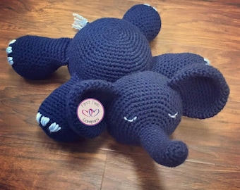 Sleepy Elephant amigurumi stuffie jouet au crochet, animal eleplant, jouet éléphant, motif au crochet, amigurumi, éléphant