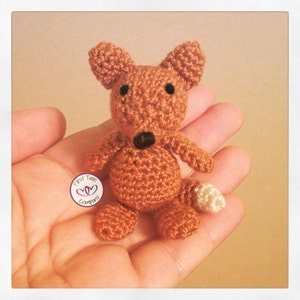 Felix the Fox amigurumi stuffie toy crochet pattern, mini crochet animal, mini fox, crochet pattern, mini amigurumi