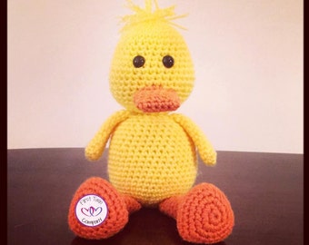 Quackers the Duck amigurumi stuffie toy crochet pattern, duck animal, duck toy, crochet pattern, amigurumi, duck