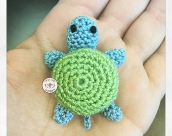 Green the Turtle amigurumi stuffie toy crochet pattern, mini crochet animal, mini turtle, crochet pattern, mini amigurumi, turtle
