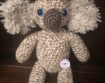 Blinky the Koala, crochet koala bear, amigurumi koala, crochet pattern