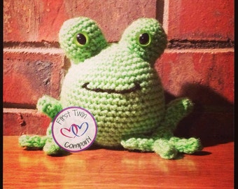 Frog Amigurimi Crochet Pattern, frog toy, frog, stuffed frog nursery decor, kids toy, frog pattern, crochet frog