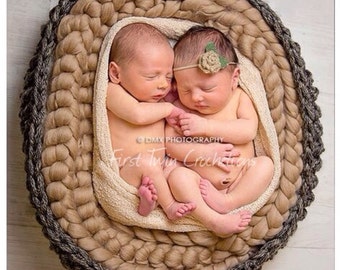 Newborn Basket Photo Prop Pattern - Multiple Sizes