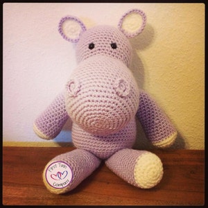 Hannah the Hippo Crochet Pattern, amigurumi stuffie toy crochet pattern, hippo animal, hippo toy, crochet pattern, amigurumi, hippo image 1