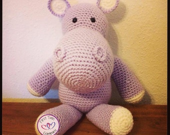 Hannah the Hippo Crochet Pattern, amigurumi stuffie toy crochet pattern, hippo animal, hippo toy, crochet pattern, amigurumi, hippo