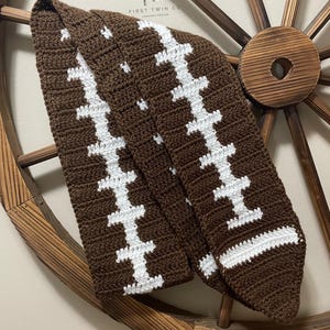 Football Scarf Crochet Pattern, football, football scarf, crochet scarf, scarf pattern, football pattern, football accessory, football