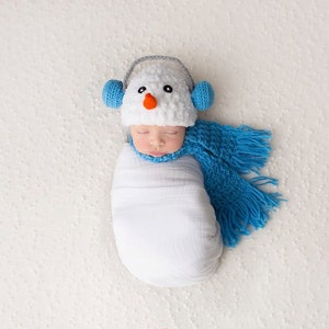 Snowman Newborn Set Photo Prop Crochet Pattern, snowman, snowman prop, newborn snowman set, newborn photography prop