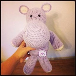 Hannah the Hippo Crochet Pattern, amigurumi stuffie toy crochet pattern, hippo animal, hippo toy, crochet pattern, amigurumi, hippo image 3
