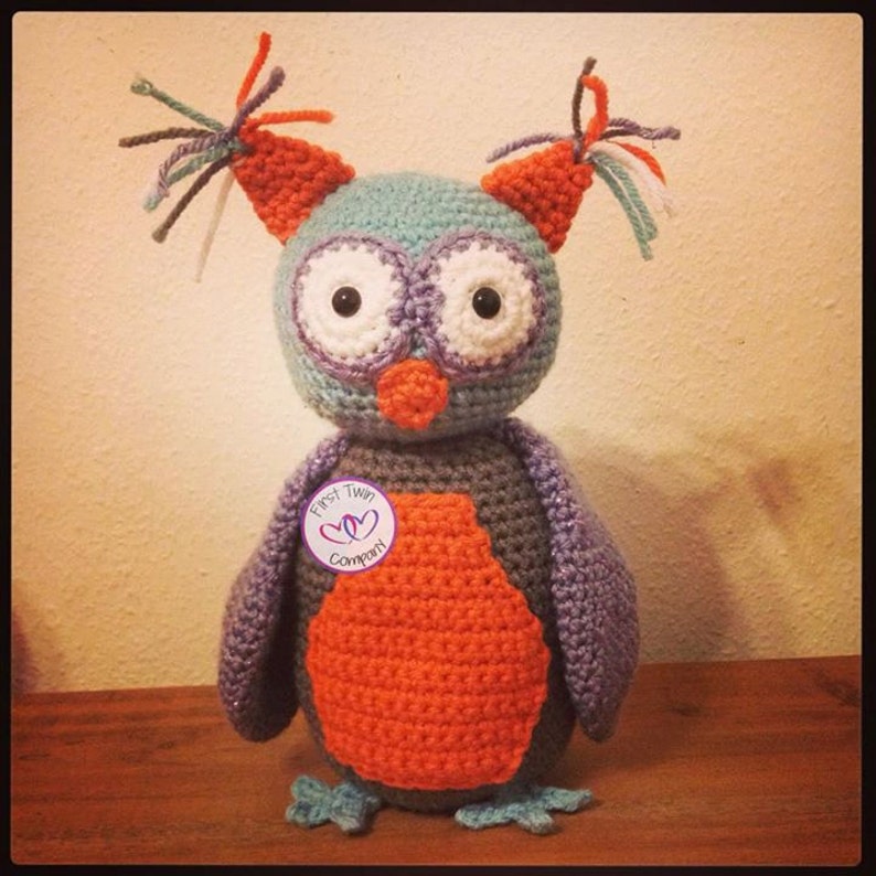 Little Hoot the Owl amigurumi stuffie toy crochet pattern, owl animal, owl toy, crochet pattern, amigurumi, owl image 1