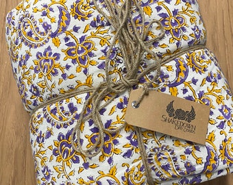 Hand Screen Printed Quilt Tapestry - LSU Purple