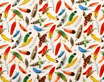 Birdwatching 7008-Cream Tossed Bird Feathers for Elizabeth's Studio