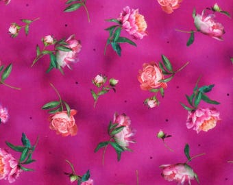 Peony Romance 29373-P Pink Tossed Flowers for QT Fabrics - Etsy