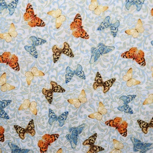 Field of Dreams 8934M-05 Blue Butterflies w/ Metallic for Benartex