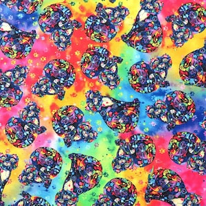 Rainbow Nick-C1012 Patterned Bright Cats for Timeless Treasures