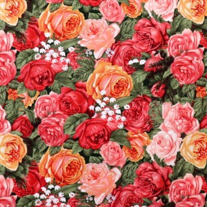 Home Sweet Home 33359-x Packed Roses with Leaves for Windham Fabrics