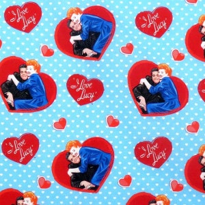 CBS I Love Lucy and Ricky Heart Toss Blue CP76351 for Springs Creative