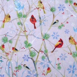 First Frost 27437-K Birds Winter Birds Gray for QT Fabrics