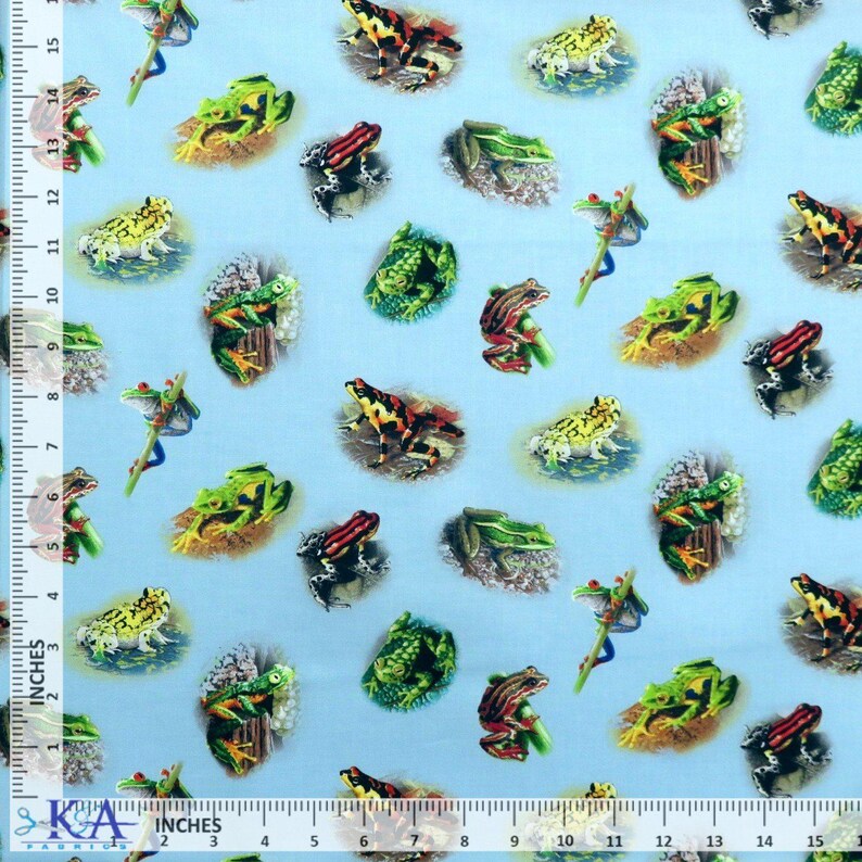 Frog Print Cotton Fabric, Elizabeth's Studio – Blue - Etsy
